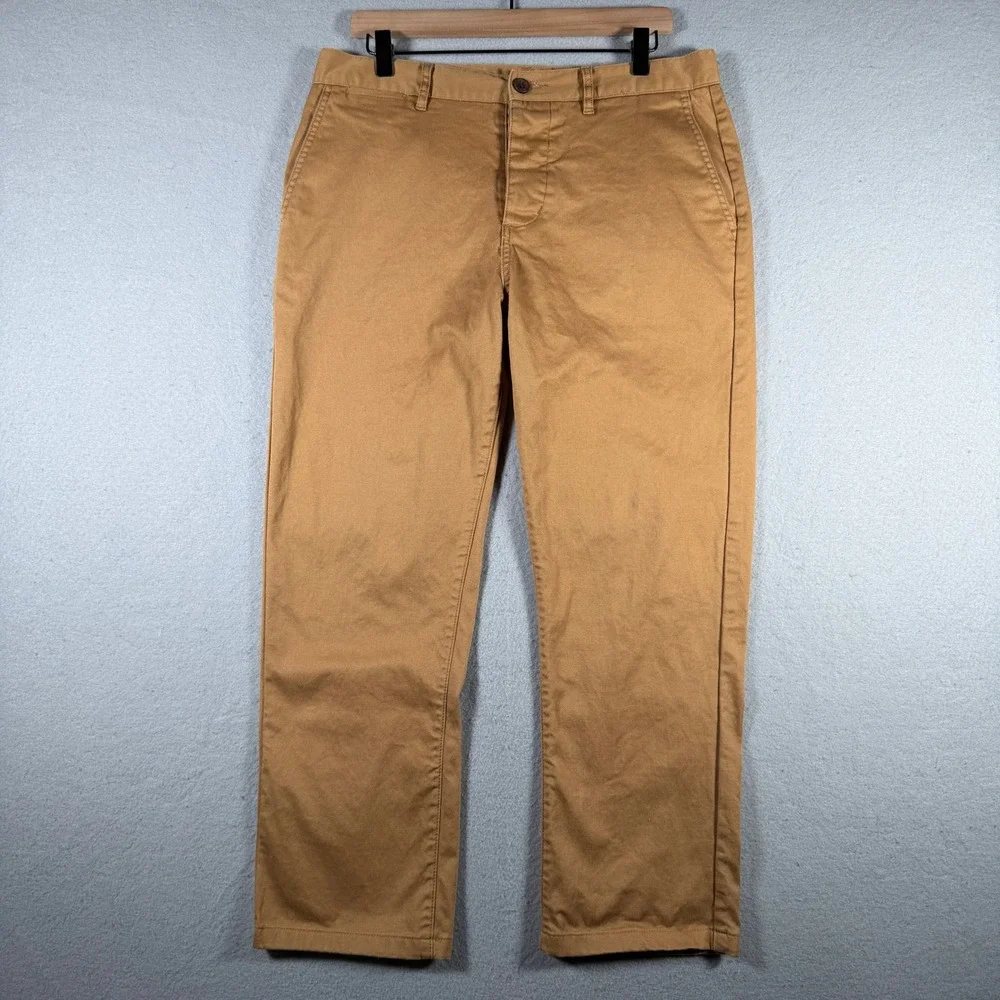 Katin Mens Tobacco Brown Chino Pants Straight Leg Cotton Stretch Size 33